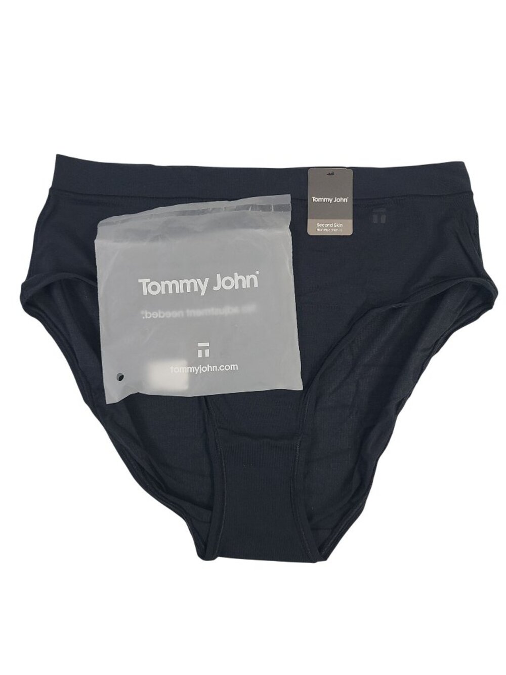 NEW Tommy John Women's Second Skin High Rise Brief Sz L Black Modal Blend